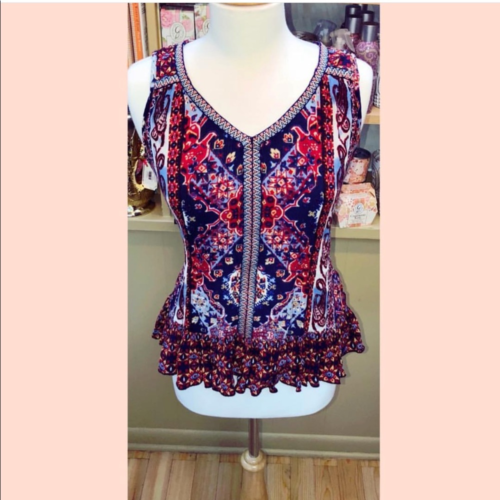 Navy & Red Top